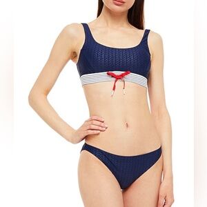 The Upside Ligeia Navy Blue Jasmine Top and Moss Bikini Bottom